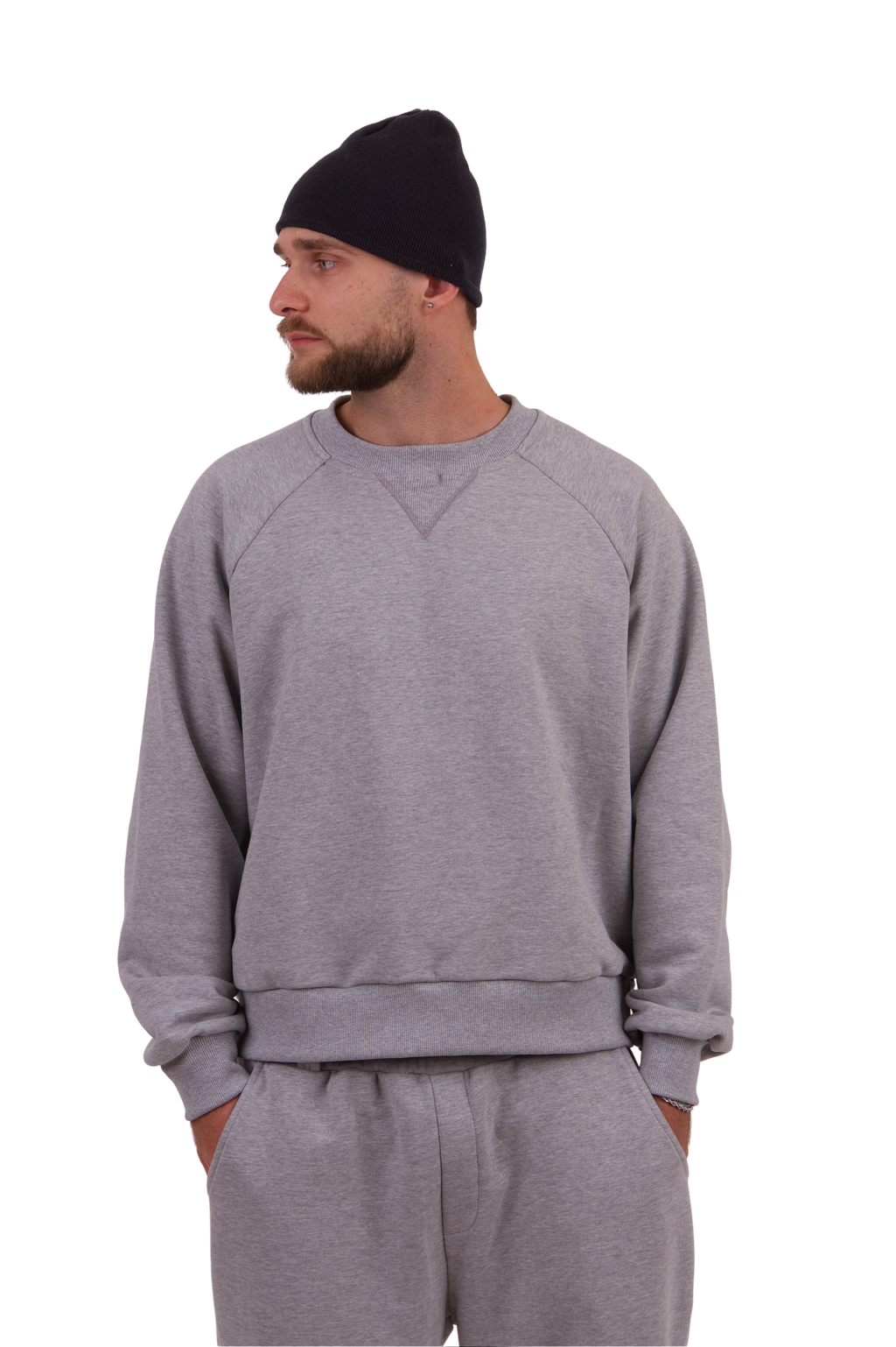 HEAVY CREWNECK - GREY MELANGE